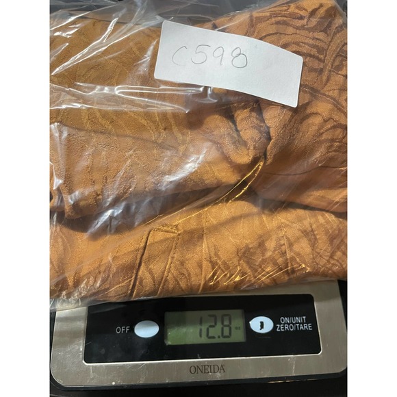 Anthropologie Ett TWA Aubade Jacquard Pants Boho 6 Tie Waist Zip Gold - Picture 12 of 12